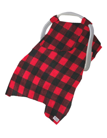 Cubre Portabebé  Súper Suave - Gingham Rojo