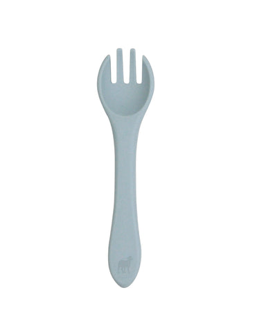 Tenedor de Silicón para Bebé - Azul