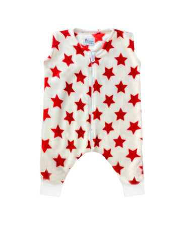 Saquito para Dormir para bebés con abertura para pies - Estrellas Rojo