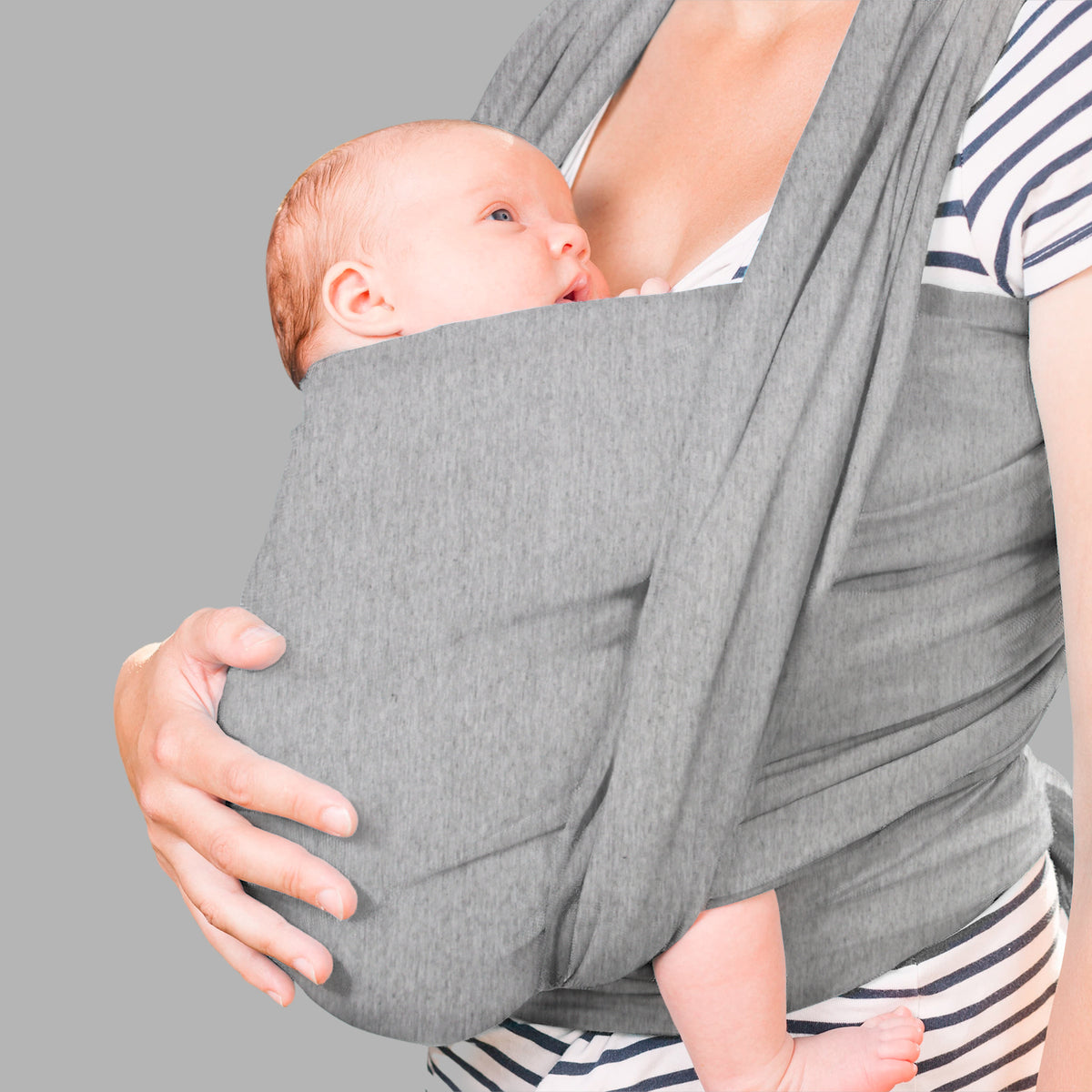 Fular GRIS JASPEADO Elastico Porta Bebe Ergonómico Sling