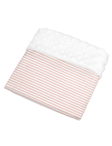 Juego para Mini Colecho y Moisés 50x90, 4 Piezas, 100% Algodón - Rayas Rosa