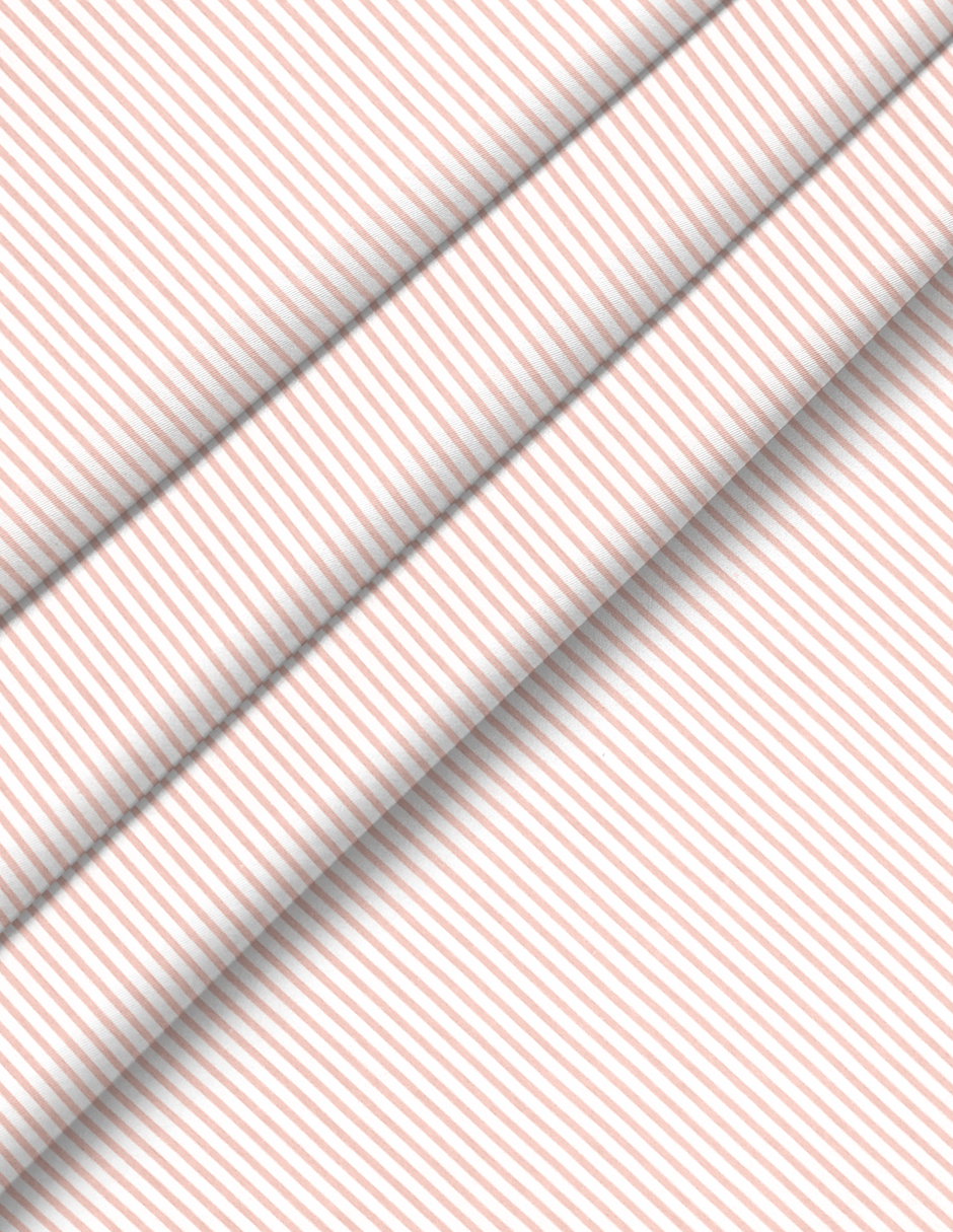 Juego para Mini Colecho y Moisés 50x90, 4 Piezas, 100% Algodón - Rayas Rosa