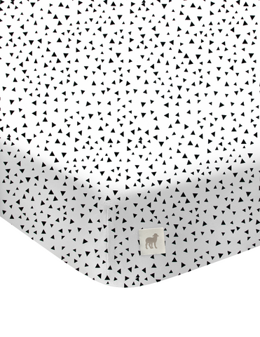 Juego para Mini Colecho y Moisés 50x90, 4 Piezas, 100% Algodón - Triángulitos Negros