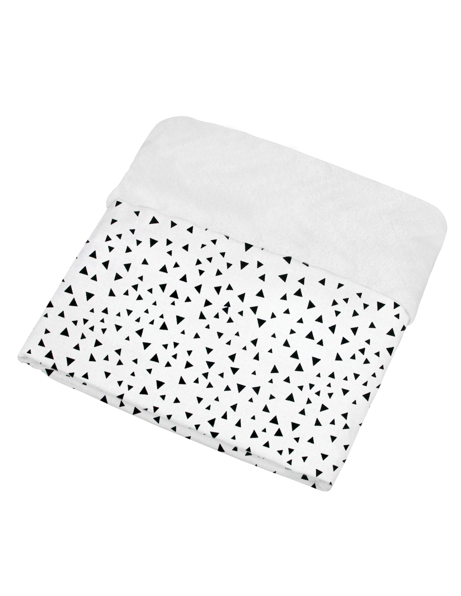 Juego para Mini Colecho y Moisés 50x90, 4 Piezas, 100% Algodón - Triángulitos Negros