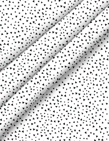 Juego para Mini Colecho y Moisés 50x90, 4 Piezas, 100% Algodón - Triángulitos Negros