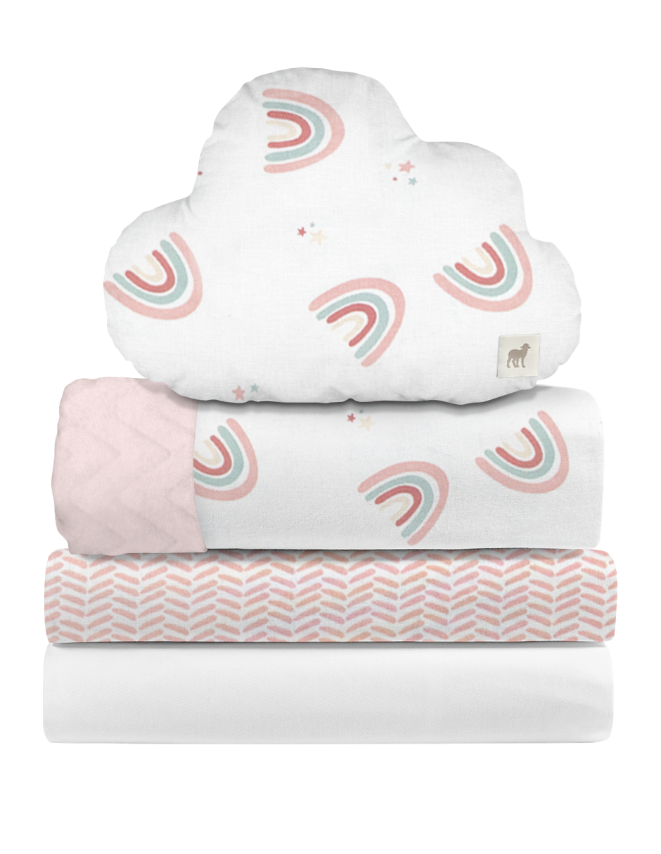 Juego de Blancos para Mini Colecho (50x90) - 4 piezas - Arcoiris Love