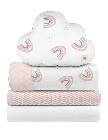 Juego de Blancos para Mini Colecho (50x90) - 4 piezas - Arcoiris Love