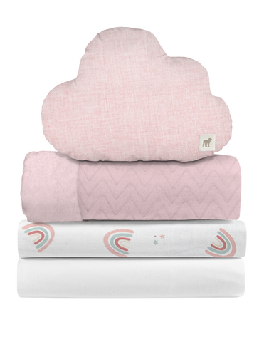 Juego de Blancos para Colecho / Corral (74x110) - 4 piezas - Arcoiris Love