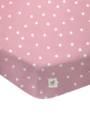 Juego de Sábanas para Cama Cuna 95x140, 3 Piezas de 100% Algodón - Estrellas Vino