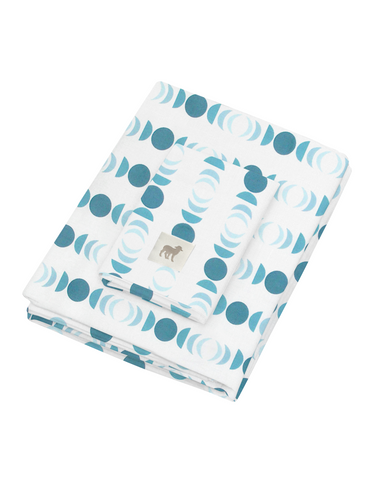 Juego de Sábanas para Cama Cuna 95x140, 3 Piezas de 100% Algodón - Fases Lunares