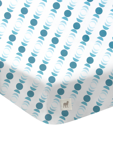 Juego de Sábanas para Cama Cuna 95x140, 3 Piezas de 100% Algodón - Fases Lunares