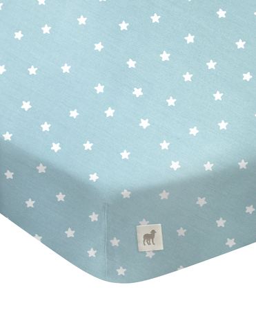 Juego de Sábanas para Cama Cuna 95x140, 3 Piezas de 100% Algodón - Estrellitas Azules
