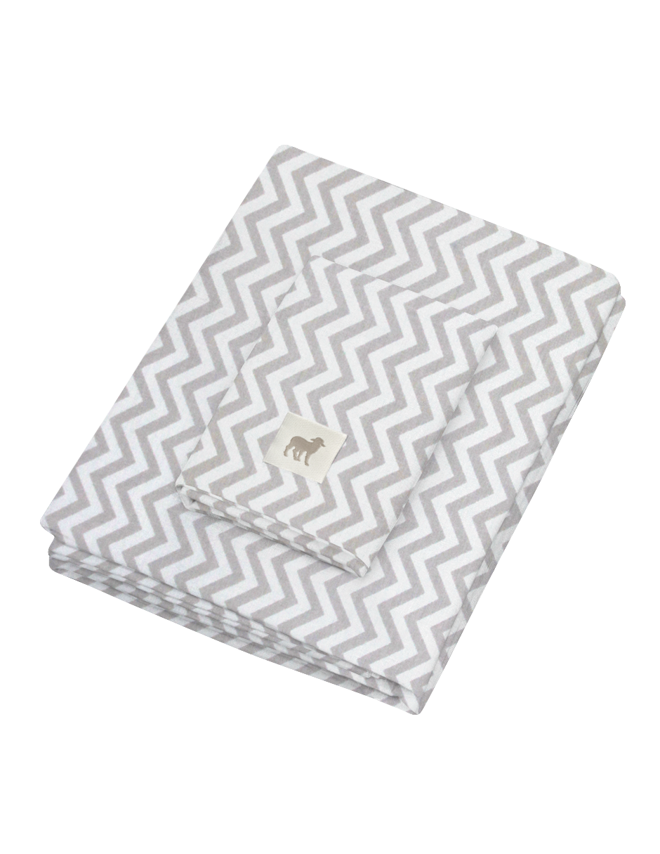 Juego de Sábanas de 3 piezas para Cama Cuna Chevron Gris