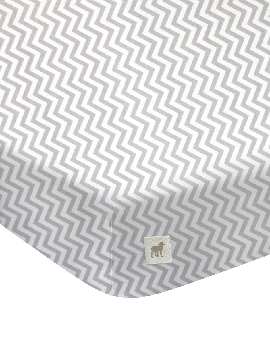 Juego de Sábanas de 3 piezas para Cama Cuna Chevron Gris