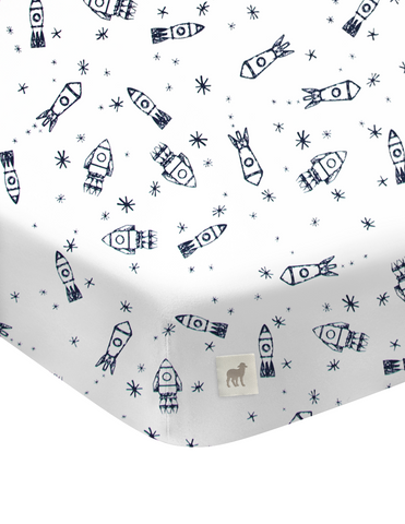 Juego de Sábanas para Mini Colecho (50x90) - Cohetes