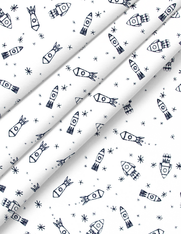 Juego de Sábanas para Mini Colecho (50x90) - Cohetes