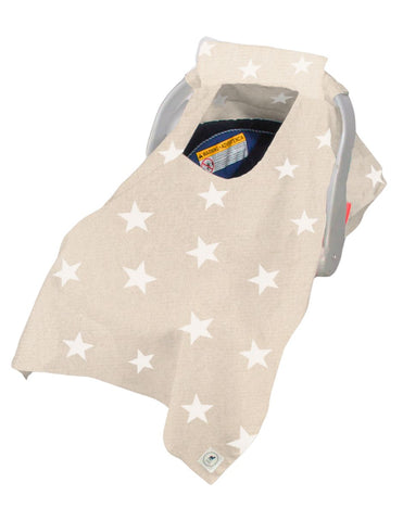 Cubre Portabebé Súper Suave - Flannel Estrellas Beige