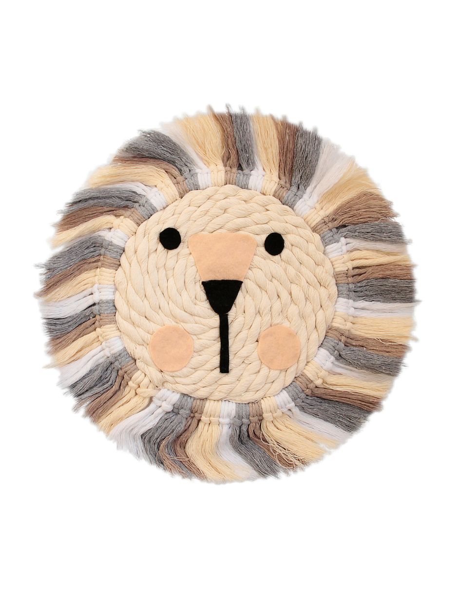 Leon Decorativo Macrame Tonos Neutros