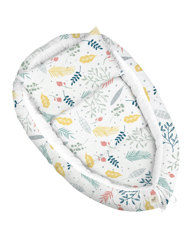 Nido, ó cama portátil para Bebé, con acolchado - Flores