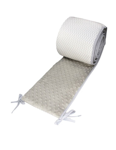 Protector para Cuna Chevron Gris / Blanco