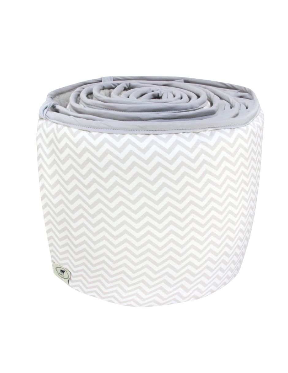 Protector para Cuna Chevron Gris / Blanco
