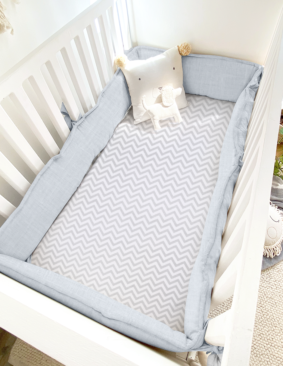Protector para Cuna Gris Percal