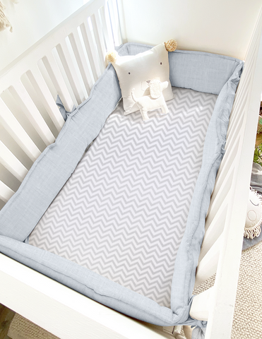 Protector para Cuna Gris Percal