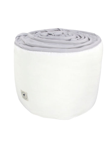 Protector para Cama Cuna Blanco con Detalle Gris