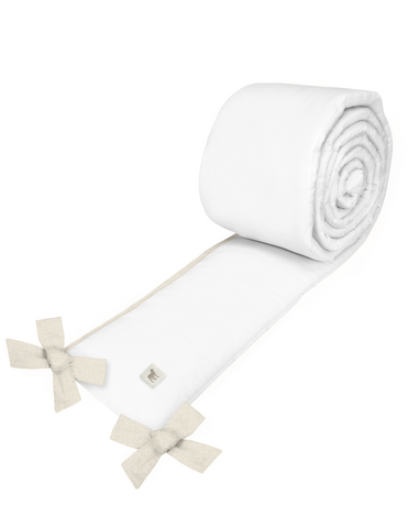 Protector para Cuna Blanco con Detalle Beige