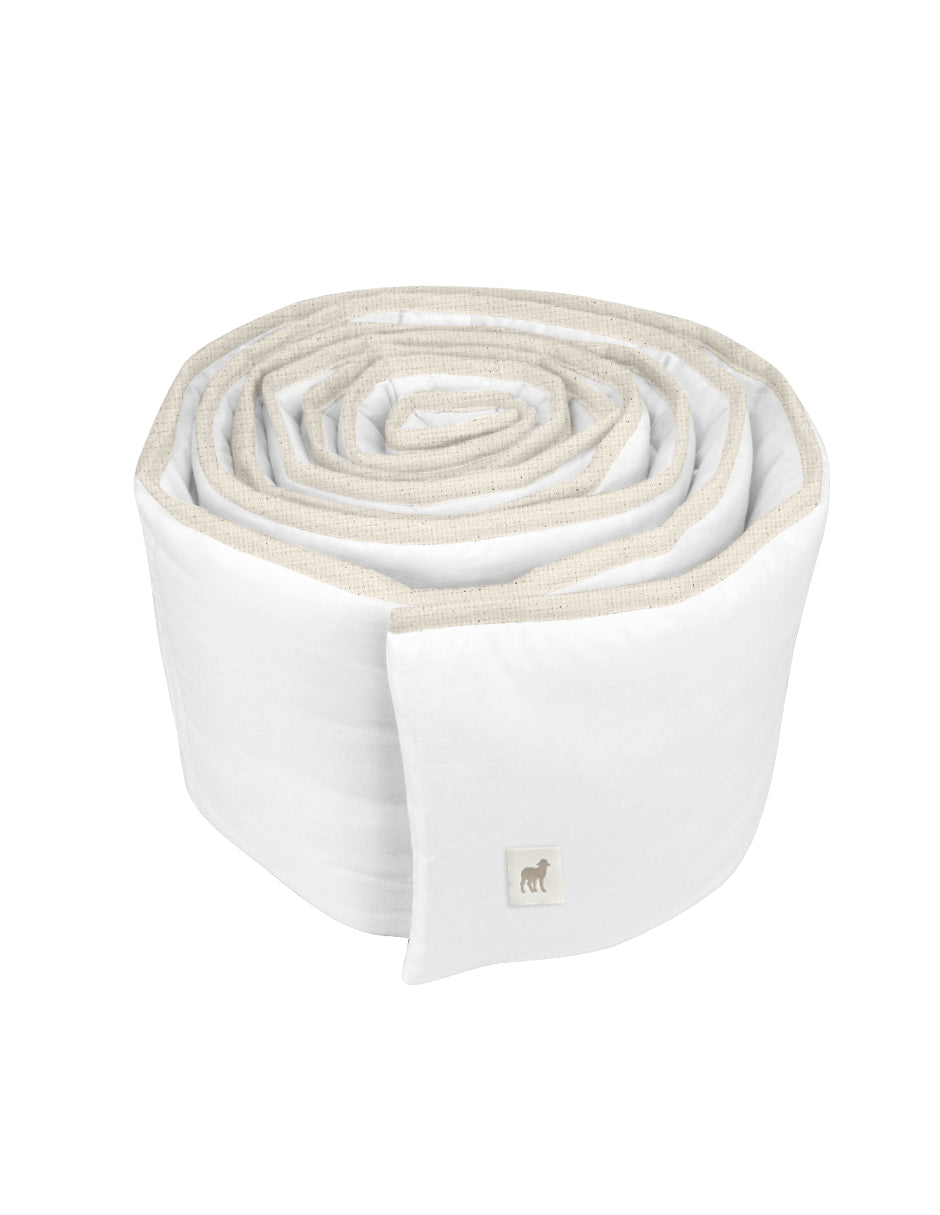 Protector para Cuna Blanco con Detalle Beige