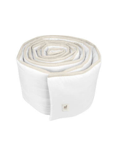 Protector para Cuna Blanco con Detalle Beige