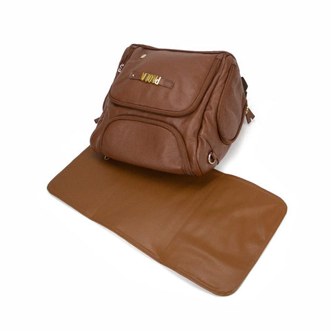 Pañalera Backpack Letters -  Cognac