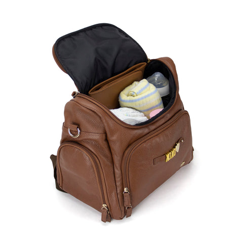 Pañalera Backpack Letters -  Cognac