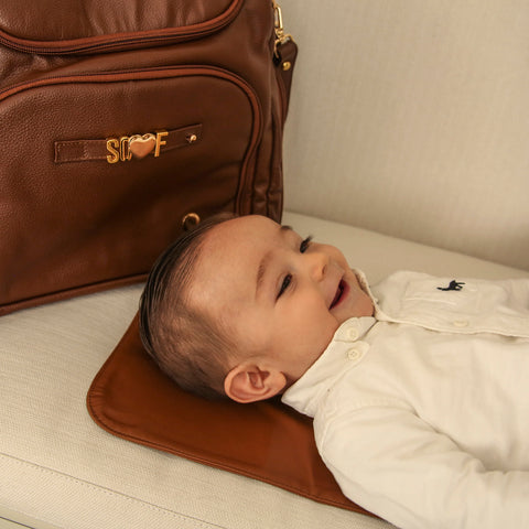 Pañalera Backpack Letters -  Cognac