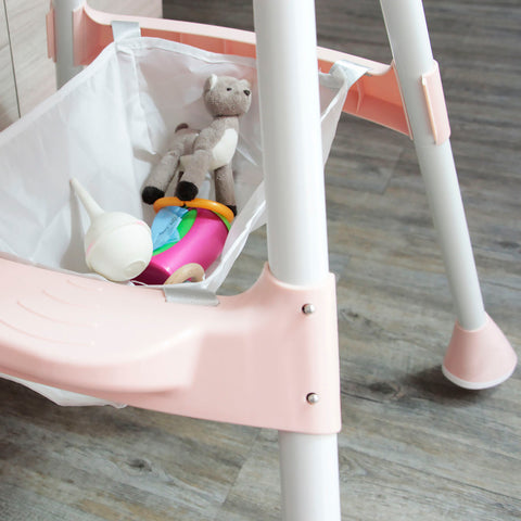 Silla Alta Periquera Ajustable para Bebé - Rosa