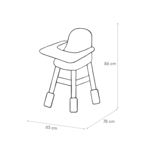 Silla Alta Periquera Ajustable para Bebé - Rosa
