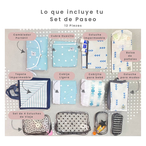 Paquete "Todo para salir de paseo con tu Bebé" - Estrellitas Azul - Niño