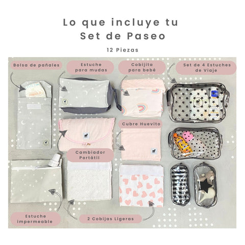 Paquete "Todo para salir de paseo con tu Bebé" Arcoíris- Niña