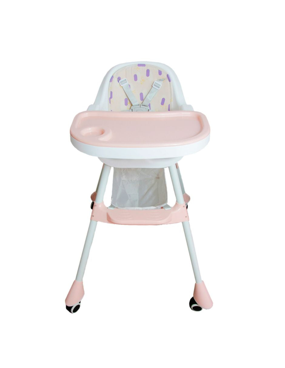 Silla Alta Periquera Ajustable para Bebé - Rosa