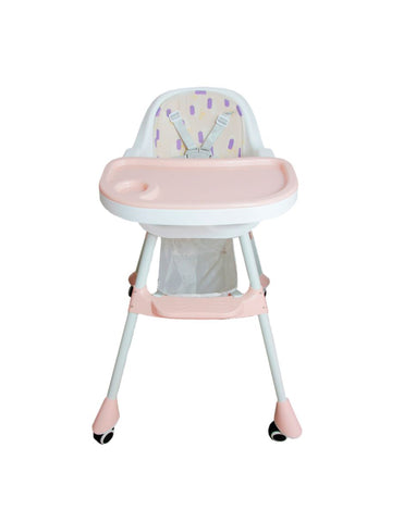 Silla Alta Periquera Ajustable para Bebé - Rosa