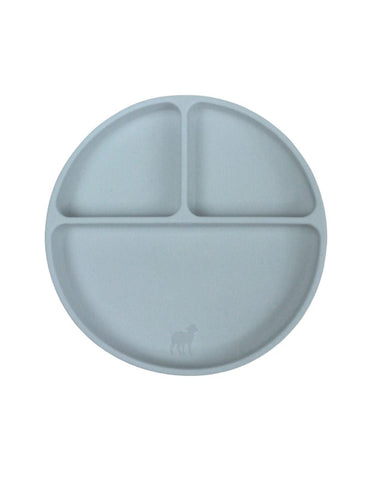 Plato de Silicón Adherible con Divisiones y Succión - Azul