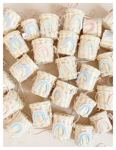 Recuerdos para Cumpleaños - Set de 5 Canastas - Arcoiris