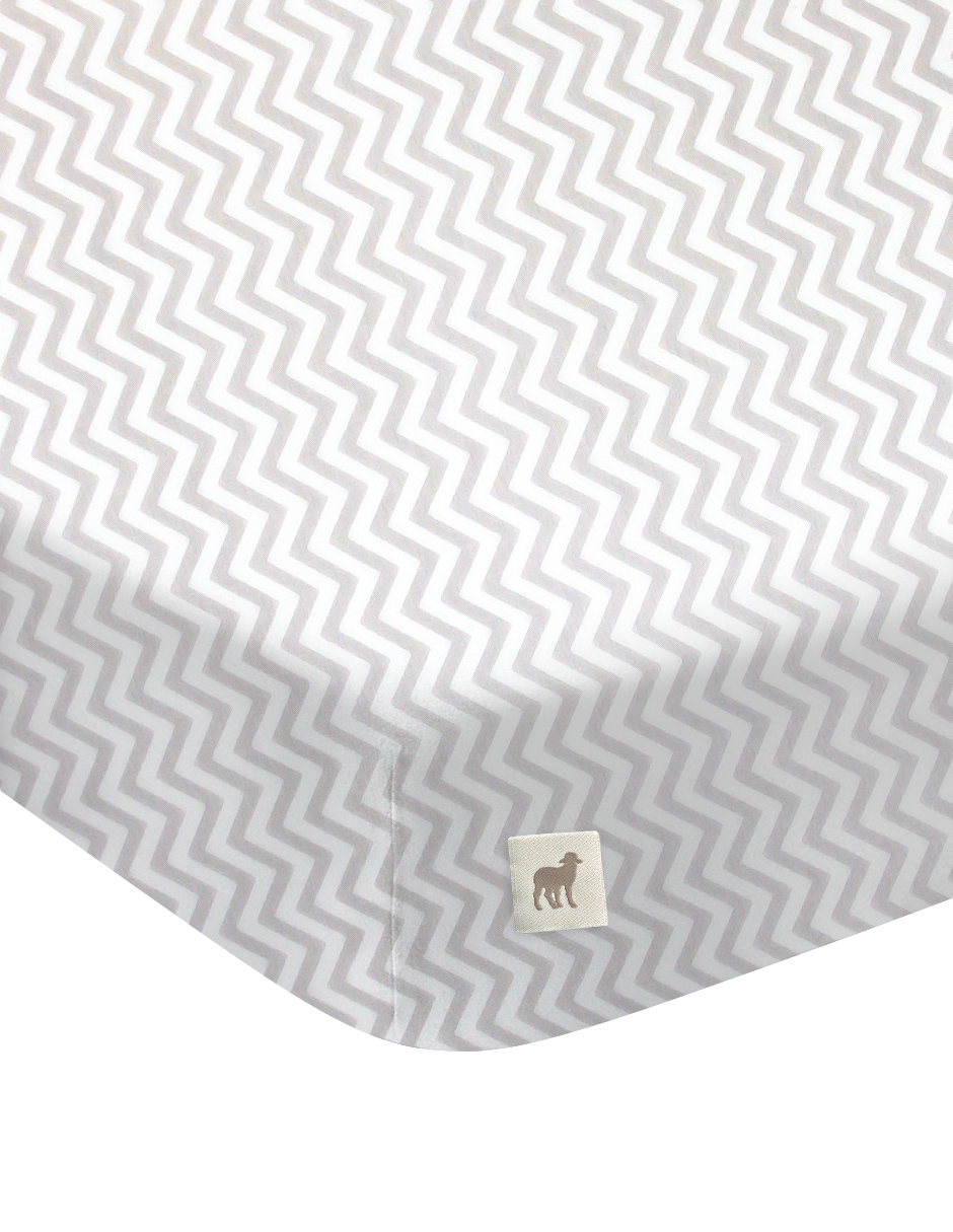 Set de 2 Sábanas de Cajón para Cama Cuna - Chevron Gris