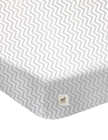Set de 2 Sábanas de Cajón para Cama Cuna - Chevron Gris