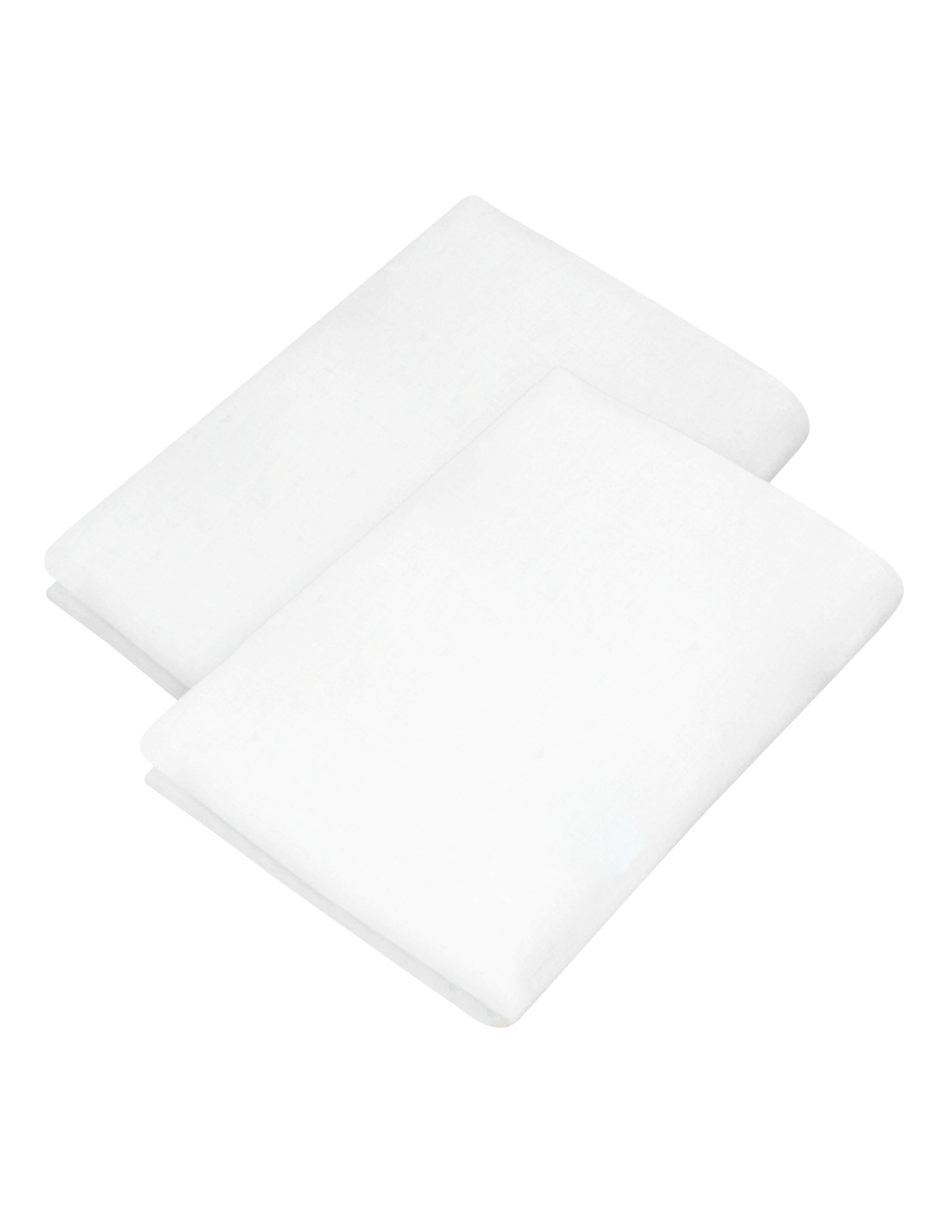 Set de 2 Sábanas de Cajón para Cuna 120x60, 100% Algodón - Blancas