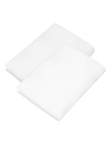 Set de 2 Sábanas de Cajón para Cuna 120x60, 100% Algodón - Blancas