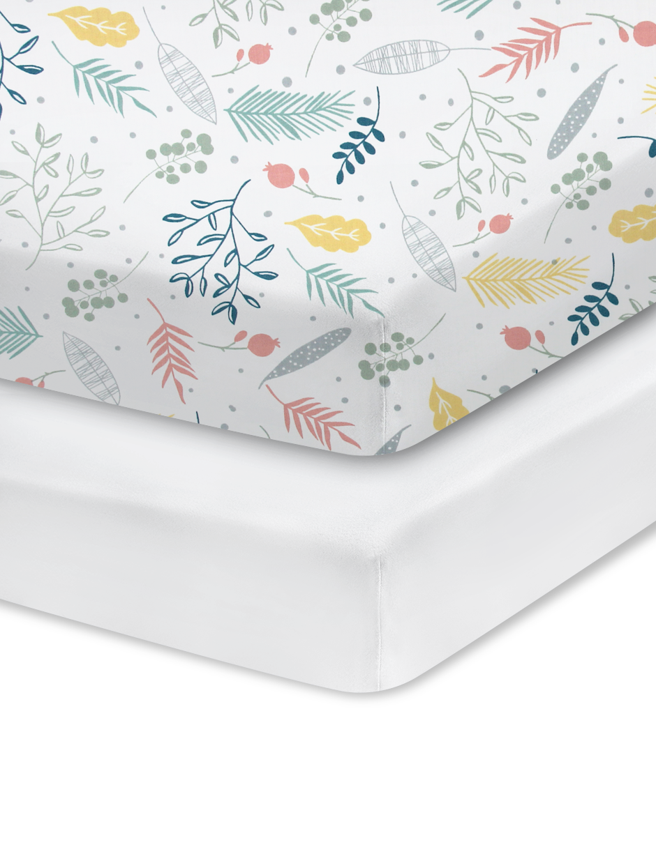 Set de 2 Sábanas de Cajón para Cuna - Flores