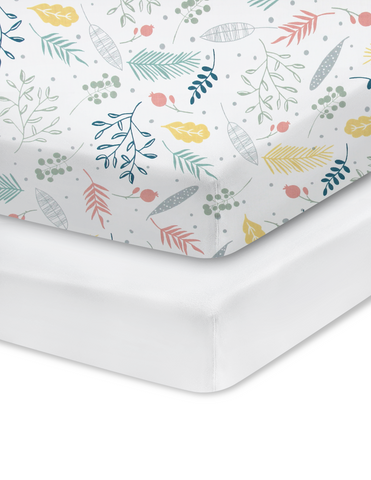 Set de 2 Sábanas de Cajón para Cuna - Flores