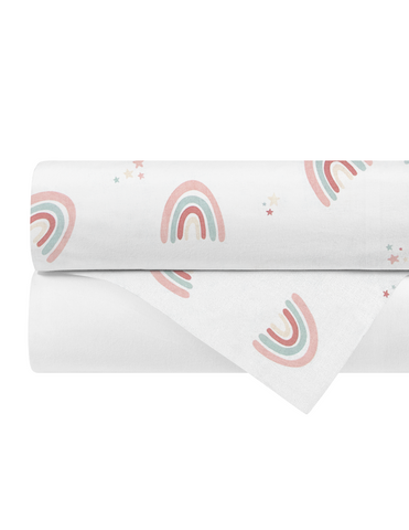 Set de 2 Sábanas de Cajón para Mini Colecho (50x90) - Arcoiris Love