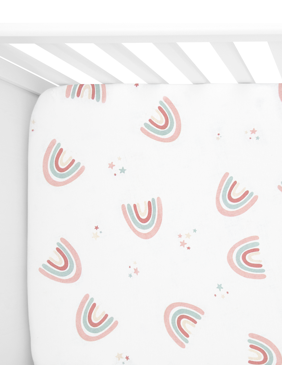 Set de 2 Sábanas de Cajón para Cuna - Arcoiris Love
